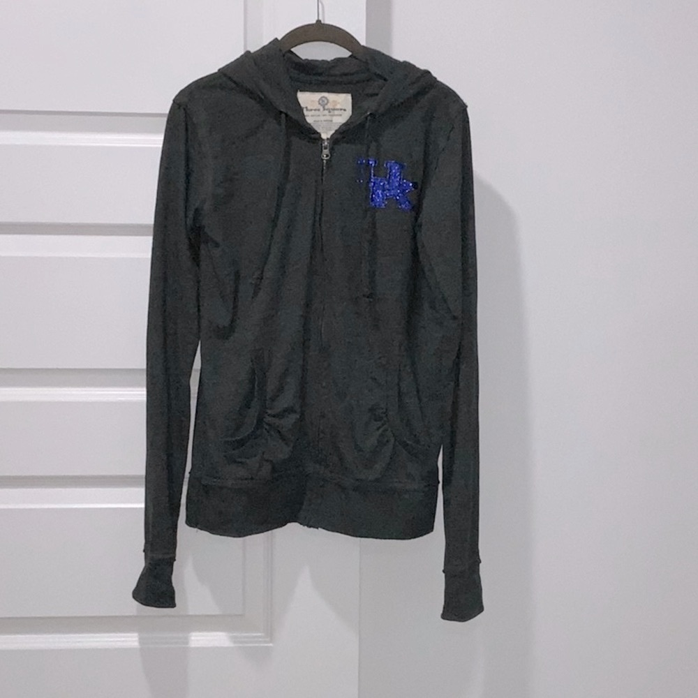 University of Kentucky Zip Up Hoodie with Blue Logo